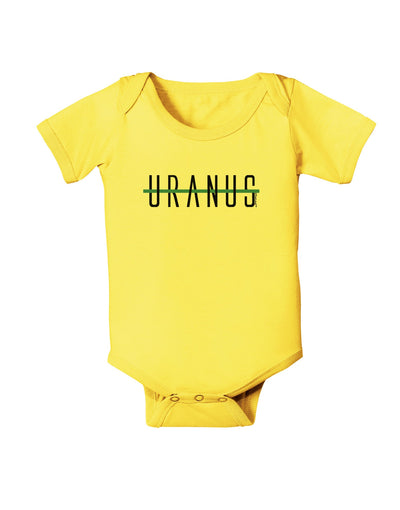 Planet Uranus Text Only Baby Romper Bodysuit-Baby Romper-TooLoud-Yellow-06-Months-Davson Sales