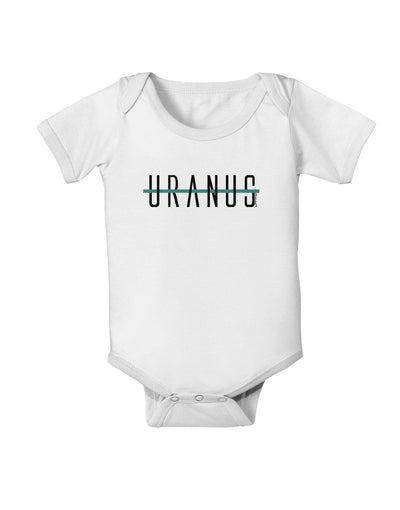 Planet Uranus Text Only Baby Romper Bodysuit-Baby Romper-TooLoud-White-06-Months-Davson Sales