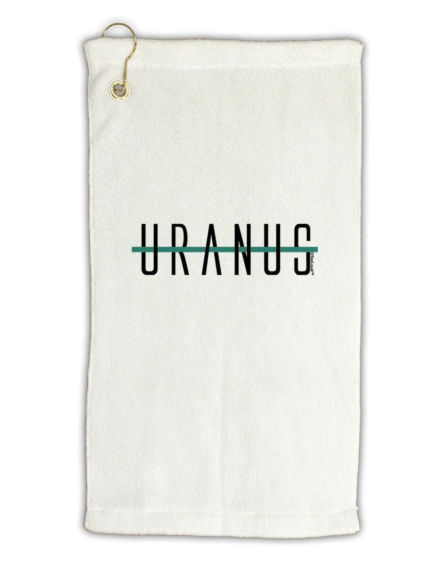 Planet Uranus Text Only Micro Terry Gromet Golf Towel 16 x 25 inch by TooLoud-Golf Towel-TooLoud-White-Davson Sales