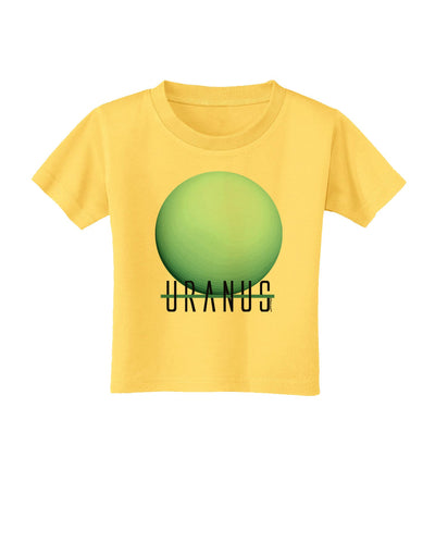 Planet Uranus Text Toddler T-Shirt-Toddler T-Shirt-TooLoud-Yellow-2T-Davson Sales