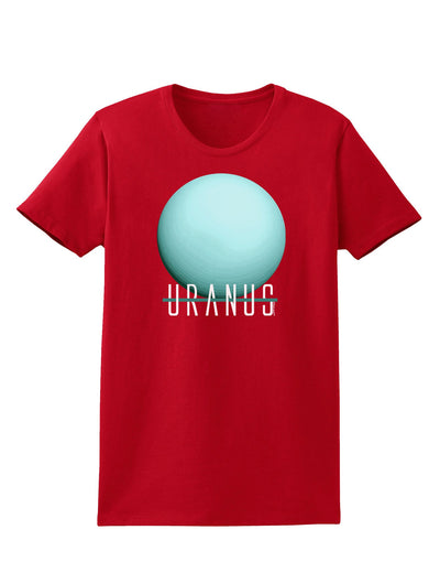 Planet Uranus Text Womens Dark T-Shirt-TooLoud-Red-X-Small-Davson Sales