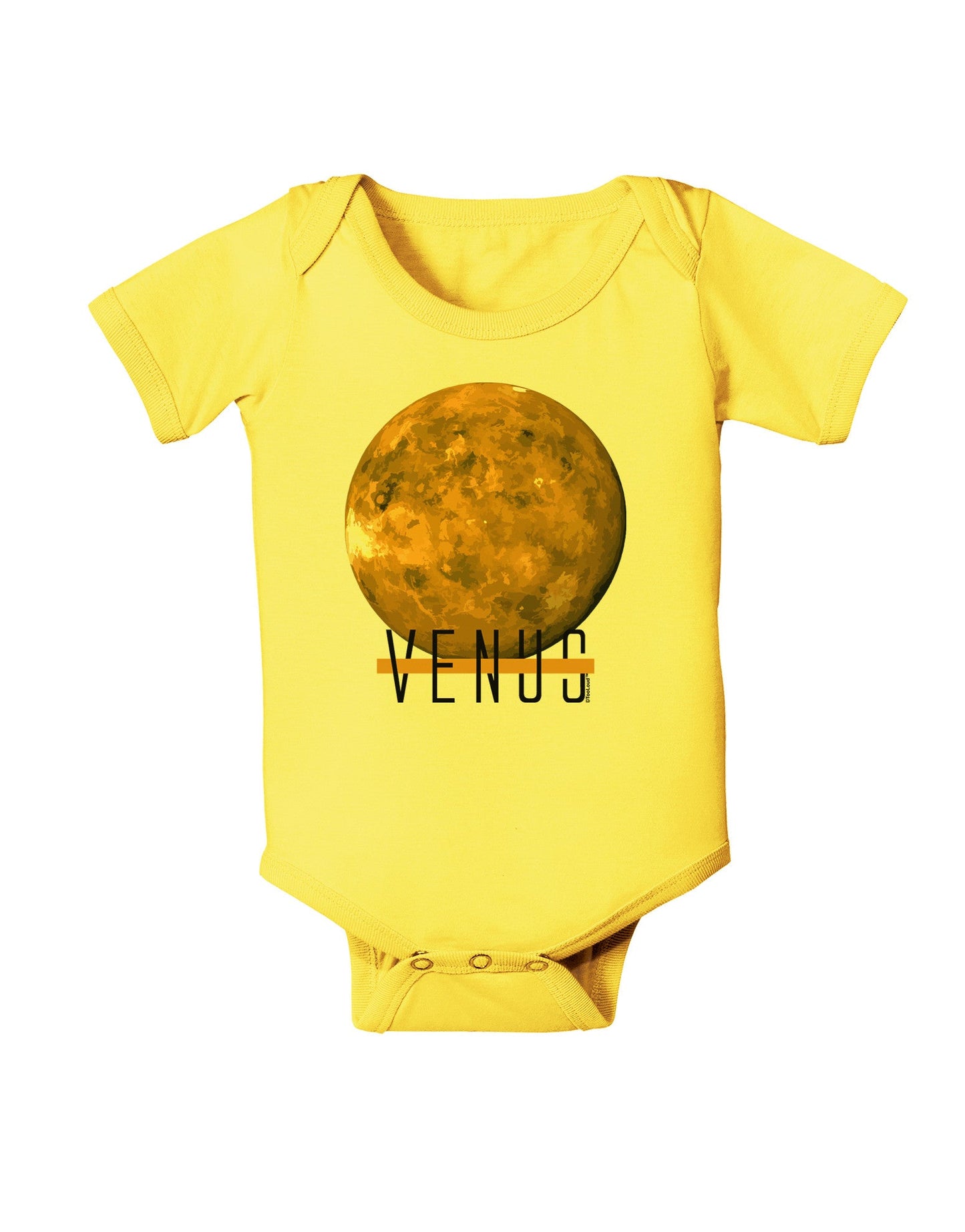 Planet Venus Text Baby Romper Bodysuit-Baby Romper-TooLoud-Yellow-06-Months-Davson Sales