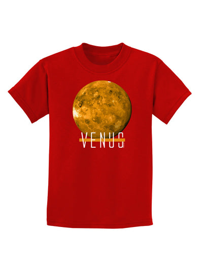 Planet Venus Text Childrens Dark T-Shirt-Childrens T-Shirt-TooLoud-Red-X-Small-Davson Sales