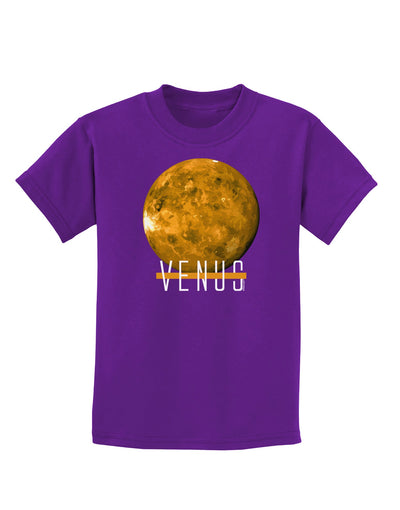 Planet Venus Text Childrens Dark T-Shirt-Childrens T-Shirt-TooLoud-Purple-X-Small-Davson Sales