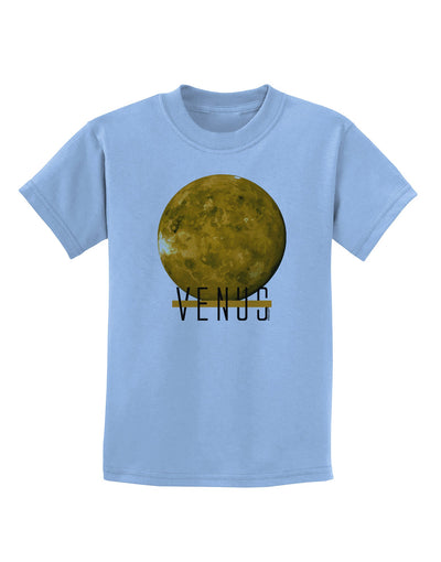 Planet Venus Text Childrens T-Shirt-Childrens T-Shirt-TooLoud-Light-Blue-X-Small-Davson Sales