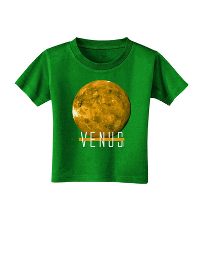 Planet Venus Text Toddler T-Shirt Dark-Toddler T-Shirt-TooLoud-Clover-Green-2T-Davson Sales