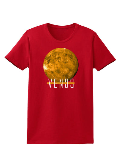 Planet Venus Text Womens Dark T-Shirt-TooLoud-Red-X-Small-Davson Sales