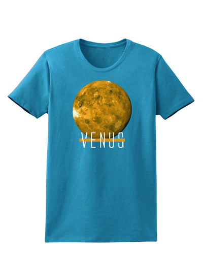 Planet Venus Text Womens Dark T-Shirt-TooLoud-Turquoise-X-Small-Davson Sales