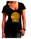 Planet Venus Text Womens V-Neck Dark T-Shirt-Womens V-Neck T-Shirts-TooLoud-Black-Juniors Fitted Small-Davson Sales