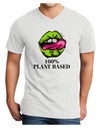 Plant Based Adult V-Neck T-shirt White 4XL Tooloud