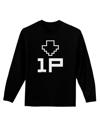 Player One Couples Design Adult Long Sleeve Dark T-Shirt-TooLoud-Black-Small-Davson Sales