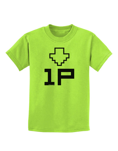 Player One Couples Design Childrens T-Shirt-Childrens T-Shirt-TooLoud-Lime-Green-X-Small-Davson Sales