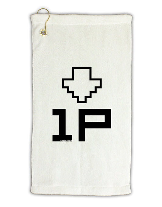 Player One Couples Design Micro Terry Gromet Golf Towel 11"x19-Golf Towel-TooLoud-White-Davson Sales