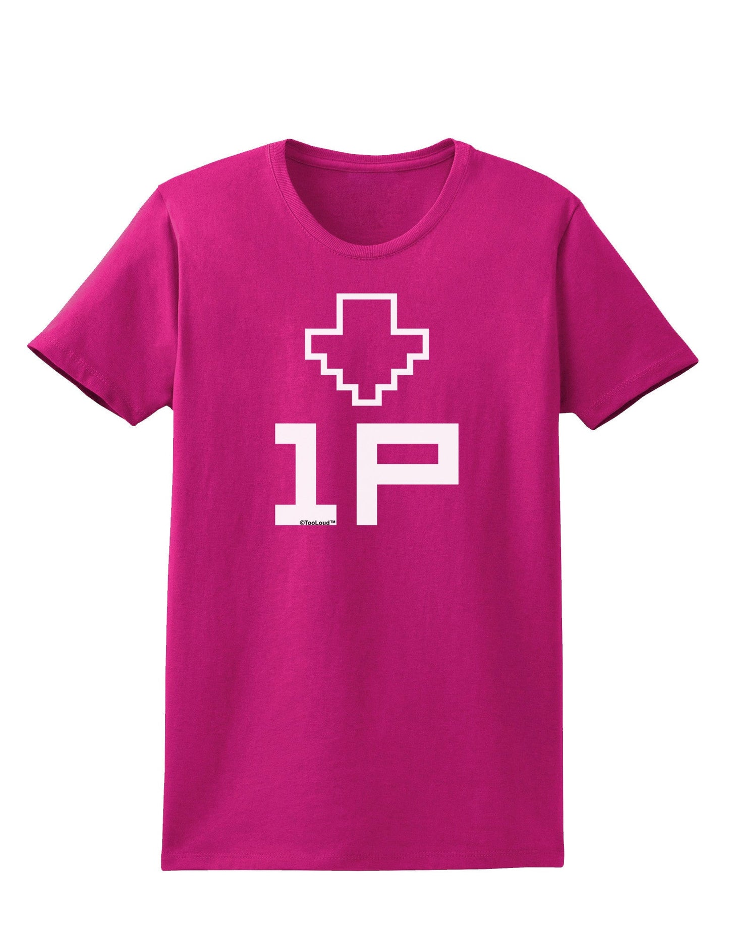 Player One Couples Design Womens Dark T-Shirt-TooLoud-Hot-Pink-Small-Davson Sales