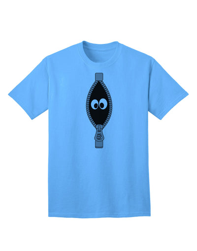 Playful Zipper Design Adult T-Shirt with Whimsical Eye Accents by TooLoud-Mens T-shirts-TooLoud-Aquatic-Blue-Small-Davson Sales