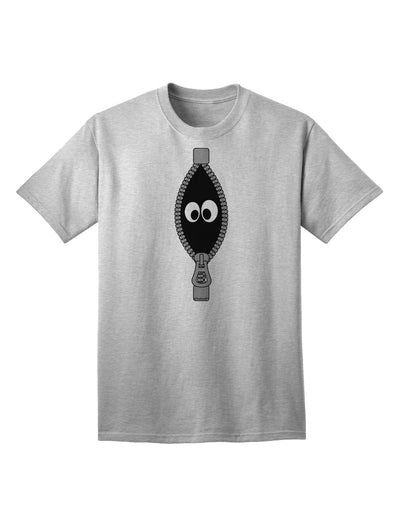 Playful Zipper Design Adult T-Shirt with Whimsical Eye Accents by TooLoud-Mens T-shirts-TooLoud-AshGray-Small-Davson Sales