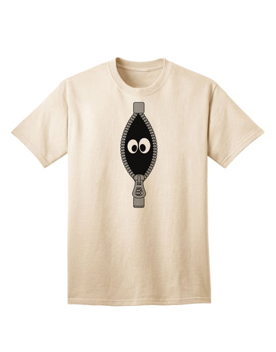 Playful Zipper Design Adult T-Shirt with Whimsical Eye Accents by TooLoud-Mens T-shirts-TooLoud-Natural-Small-Davson Sales