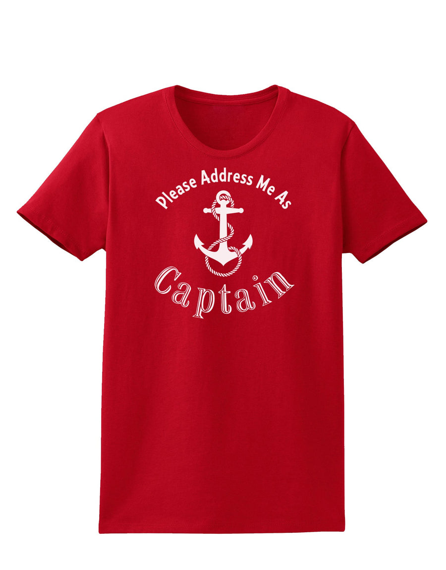 Please Address Me As Captain Womens Dark T-Shirt-TooLoud-Black-X-Small-Davson Sales