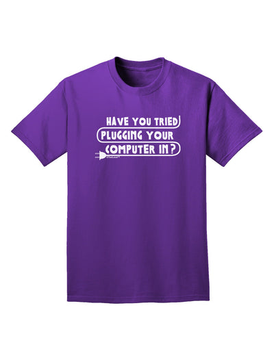 Plugging Your Computer In Adult Dark T-Shirt-Mens T-Shirt-TooLoud-Purple-Small-Davson Sales