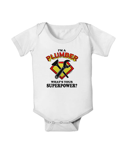 Plumber - Superpower Baby Romper Bodysuit-Baby Romper-TooLoud-White-06-Months-Davson Sales