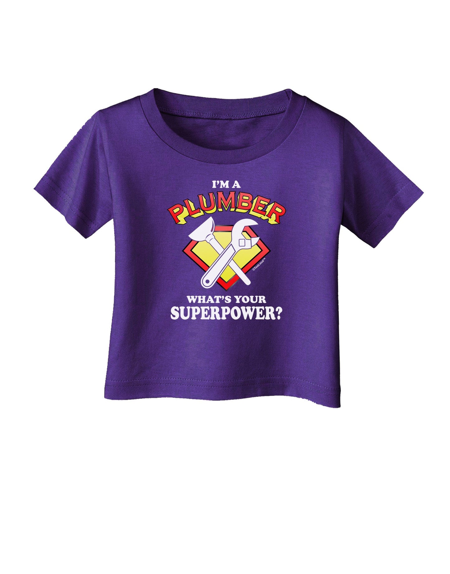 Plumber - Superpower Infant T-Shirt Dark-Infant T-Shirt-TooLoud-Purple-06-Months-Davson Sales