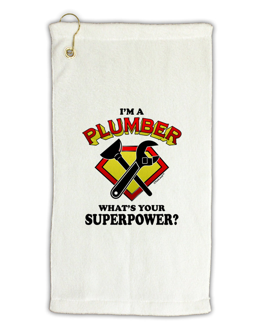 Plumber - Superpower Micro Terry Gromet Golf Towel 16 x 25 inch-Golf Towel-TooLoud-White-Davson Sales