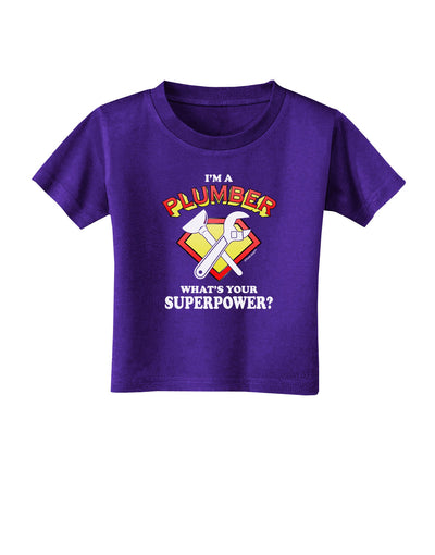 Plumber - Superpower Toddler T-Shirt Dark-Toddler T-Shirt-TooLoud-Purple-2T-Davson Sales