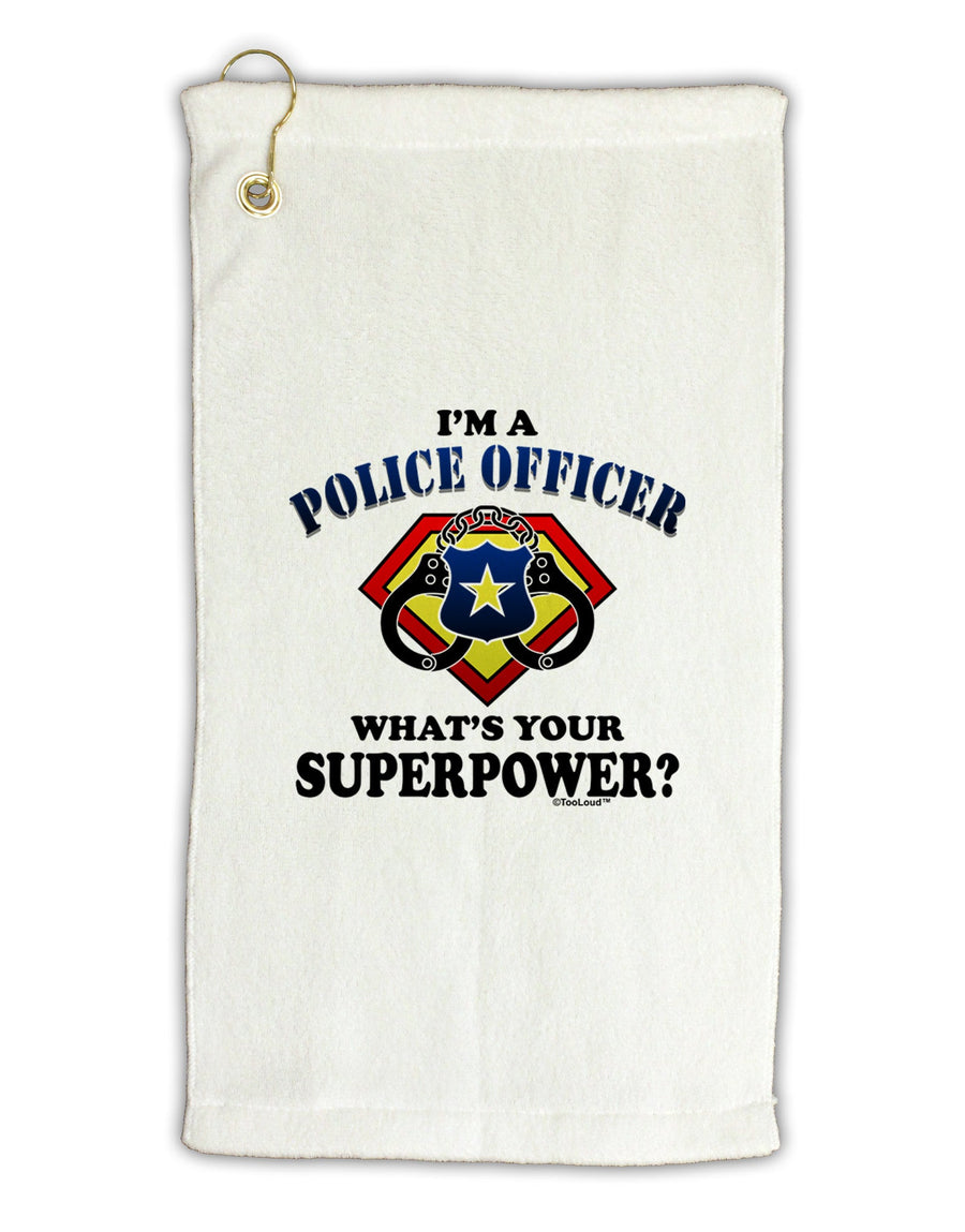 Police Officer - Superpower Micro Terry Gromet Golf Towel 16 x 25 inch-Golf Towel-TooLoud-White-Davson Sales