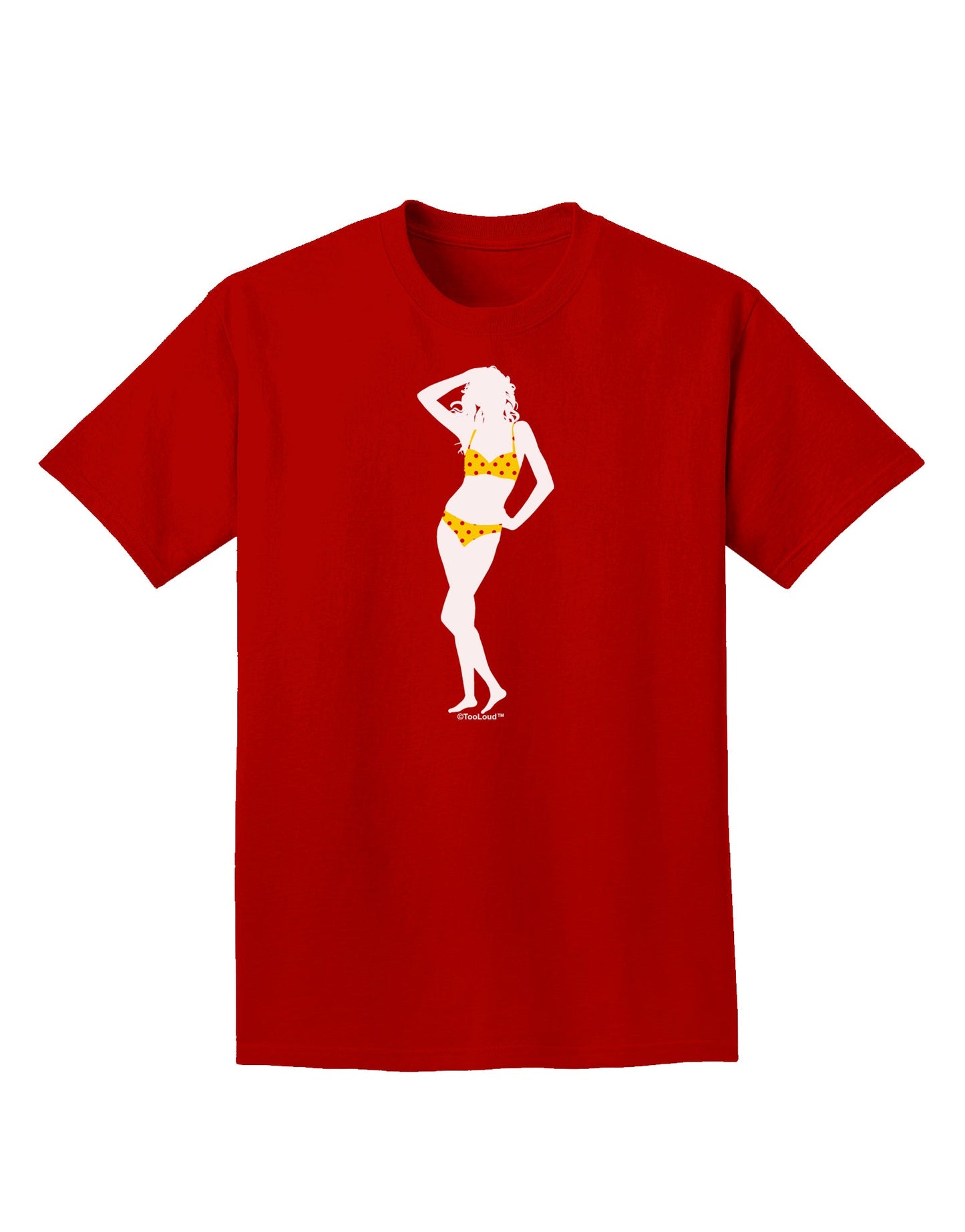 Polka Dot Bikini Shadow Adult Dark T-Shirt by TooLoud-Mens T-Shirt-TooLoud-Red-Small-Davson Sales