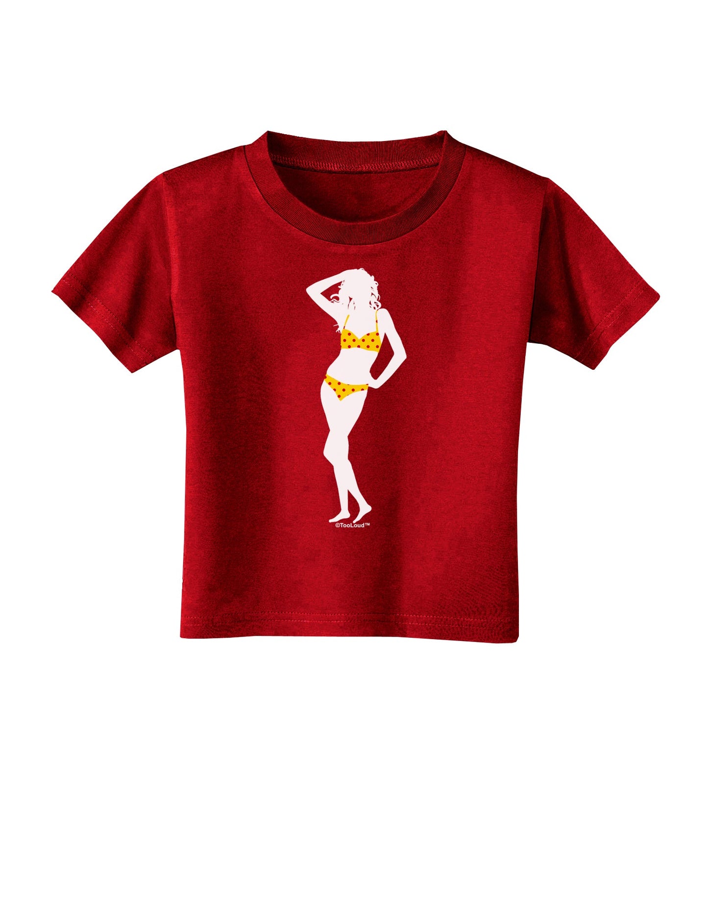 Polka Dot Bikini Shadow Toddler T-Shirt Dark by TooLoud-Toddler T-Shirt-TooLoud-Red-2T-Davson Sales