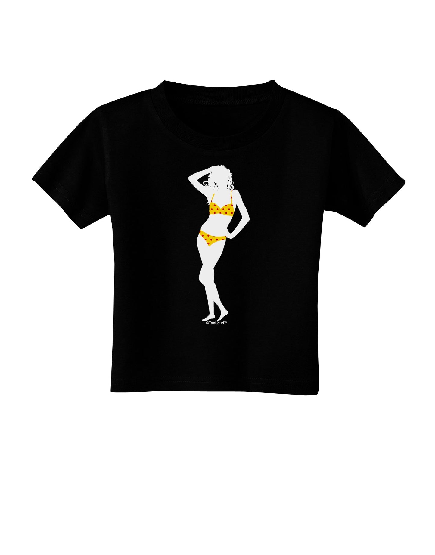 Polka Dot Bikini Shadow Toddler T-Shirt Dark by TooLoud-Toddler T-Shirt-TooLoud-Black-2T-Davson Sales