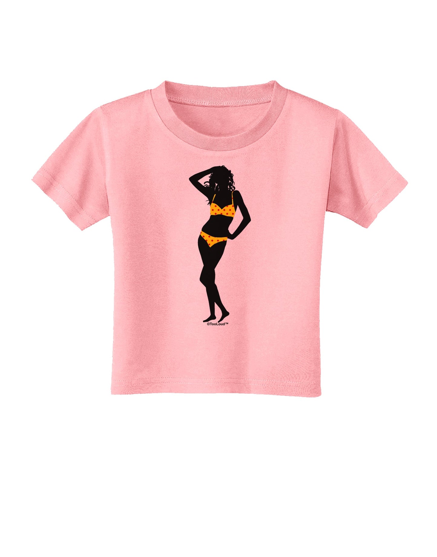 Polka Dot Bikini Shadow Toddler T-Shirt by TooLoud-Toddler T-Shirt-TooLoud-Candy-Pink-2T-Davson Sales
