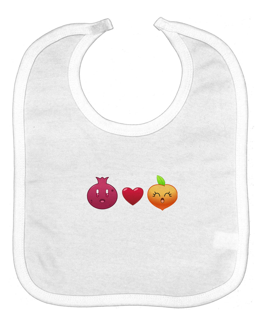 Pomegranate Heart Peach Baby Bib