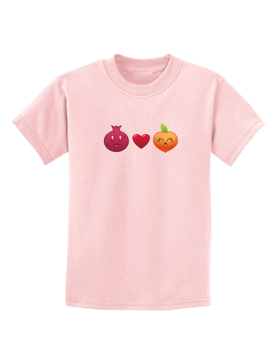 Pomegranate Heart Peach Childrens T-Shirt-Childrens T-Shirt-TooLoud-White-X-Small-Davson Sales