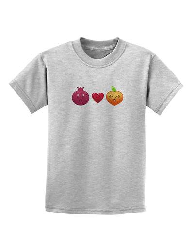 Pomegranate Heart Peach Childrens T-Shirt-Childrens T-Shirt-TooLoud-AshGray-X-Small-Davson Sales