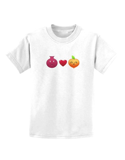 Pomegranate Heart Peach Childrens T-Shirt-Childrens T-Shirt-TooLoud-White-X-Small-Davson Sales