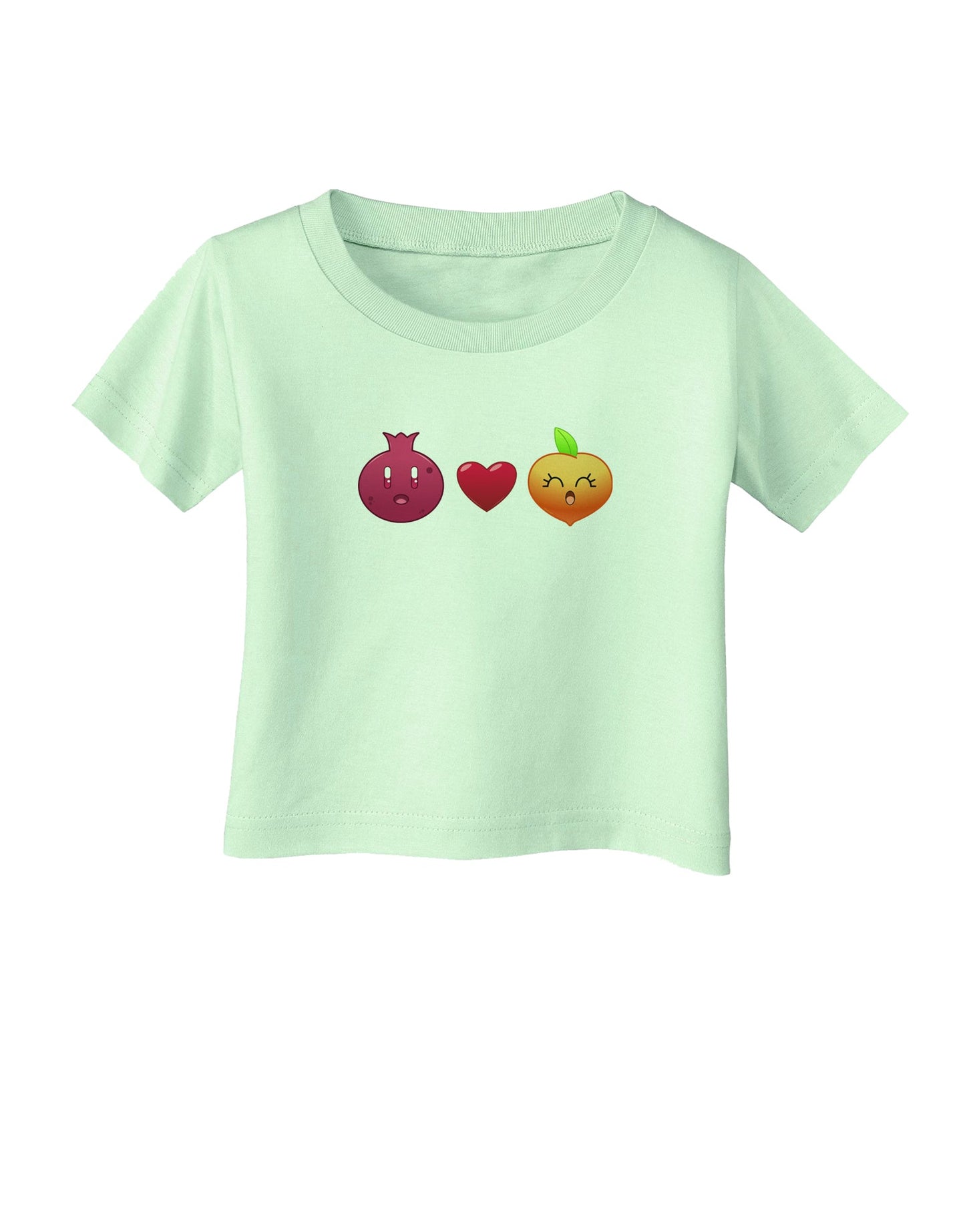 Pomegranate Heart Peach Infant T-Shirt-Infant T-Shirt-TooLoud-Light-Green-06-Months-Davson Sales