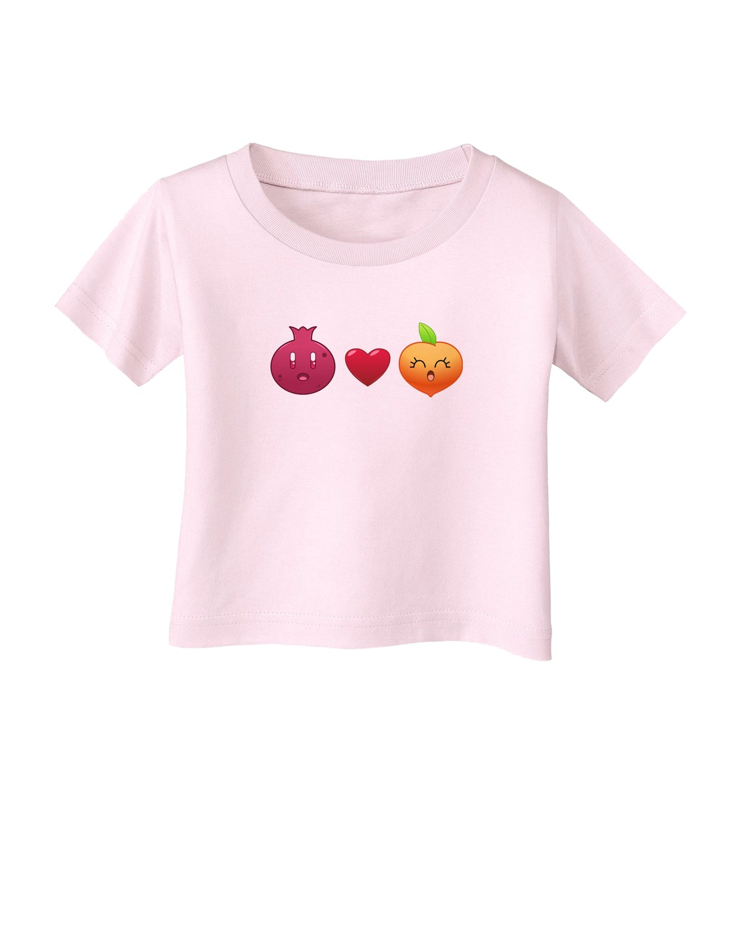 Pomegranate Heart Peach Infant T-Shirt-Infant T-Shirt-TooLoud-Light-Pink-06-Months-Davson Sales
