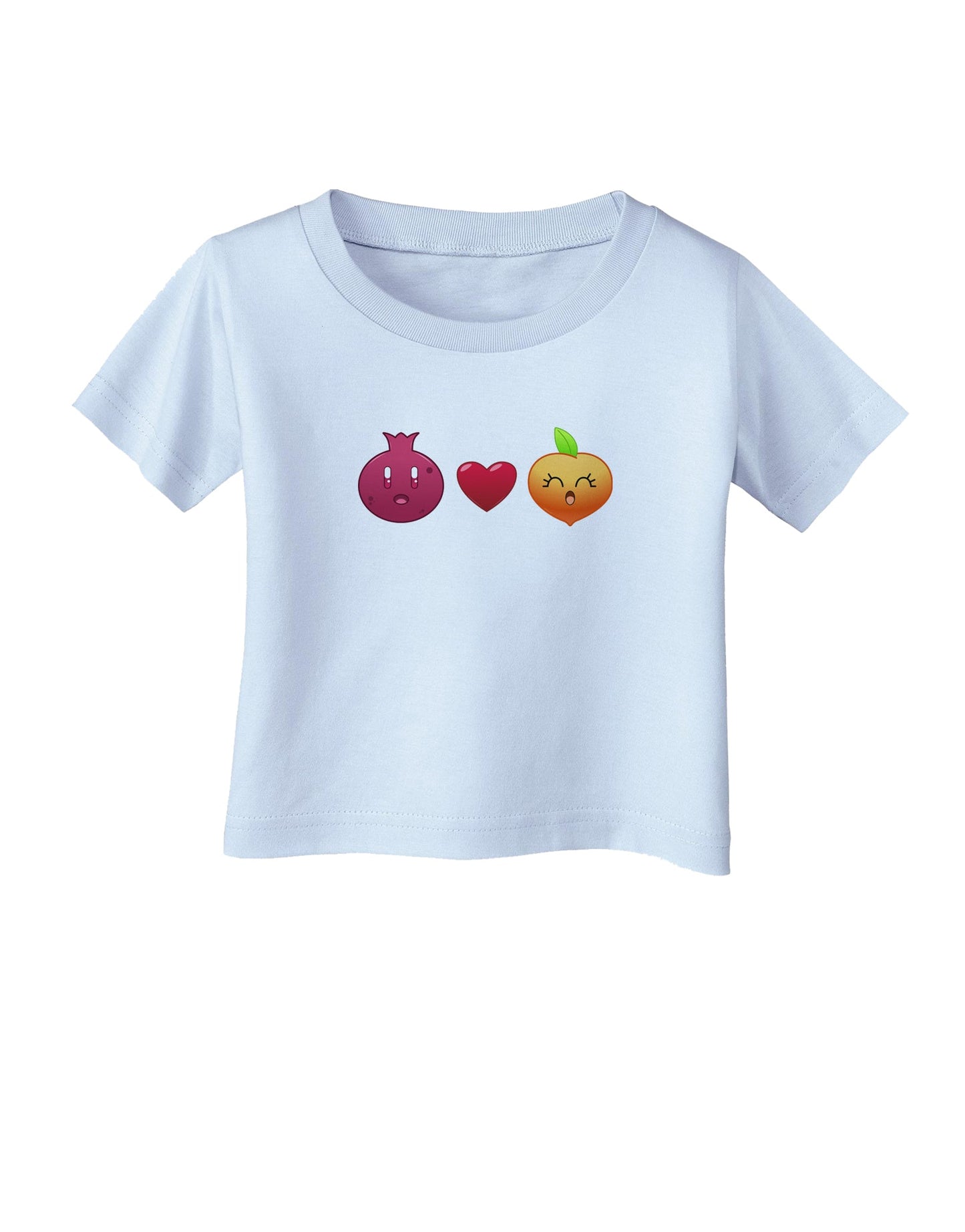 Pomegranate Heart Peach Infant T-Shirt-Infant T-Shirt-TooLoud-Light-Blue-06-Months-Davson Sales