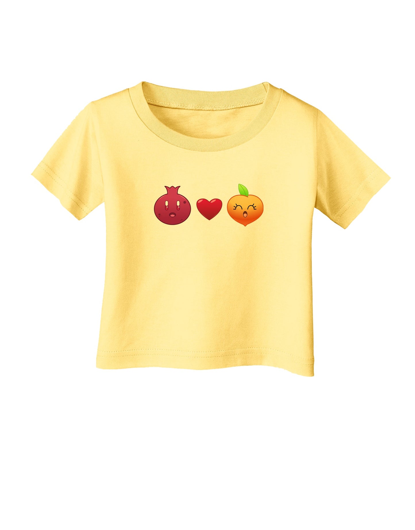Pomegranate Heart Peach Infant T-Shirt-Infant T-Shirt-TooLoud-Daffodil-Yellow-06-Months-Davson Sales