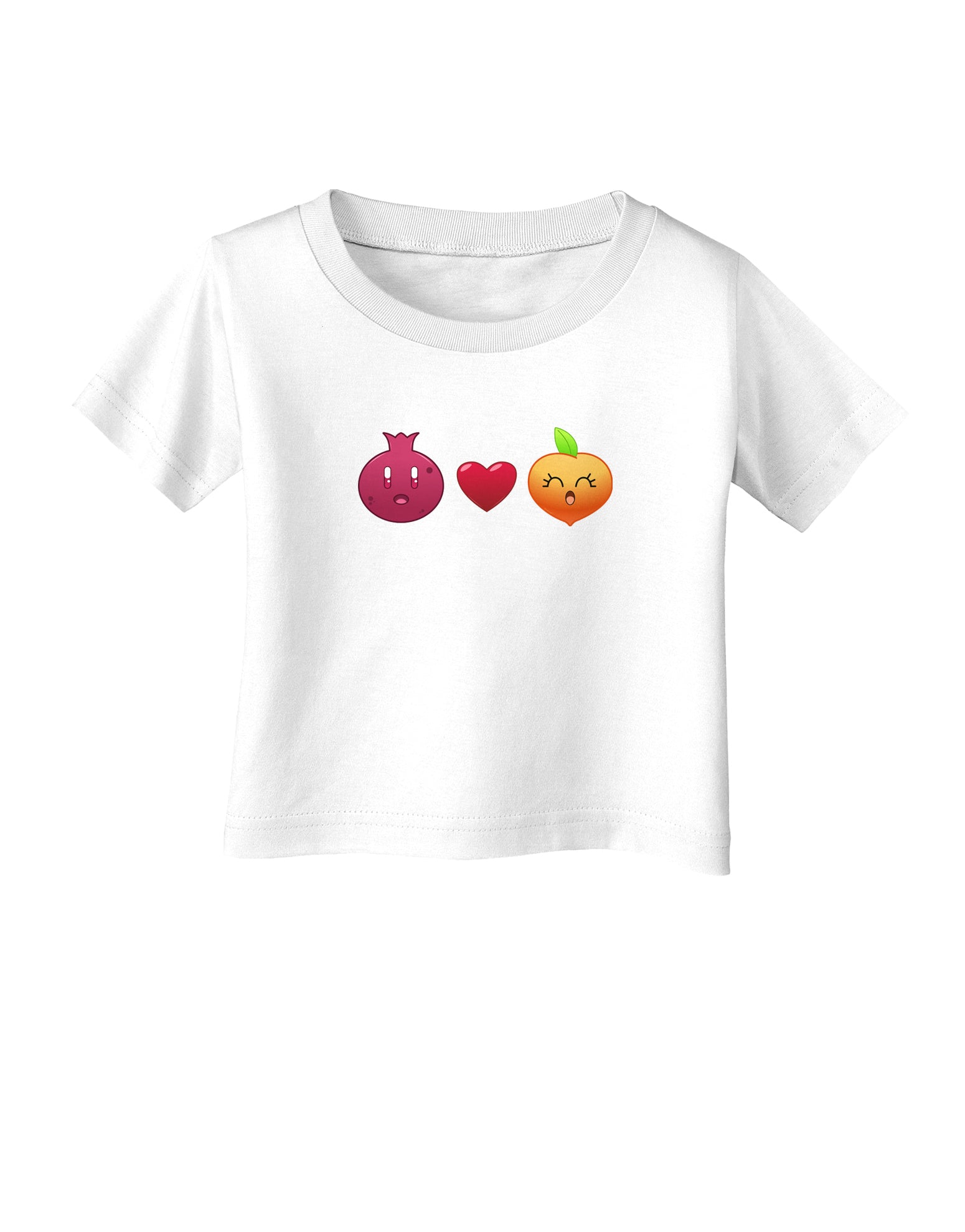 Pomegranate Heart Peach Infant T-Shirt-Infant T-Shirt-TooLoud-White-06-Months-Davson Sales