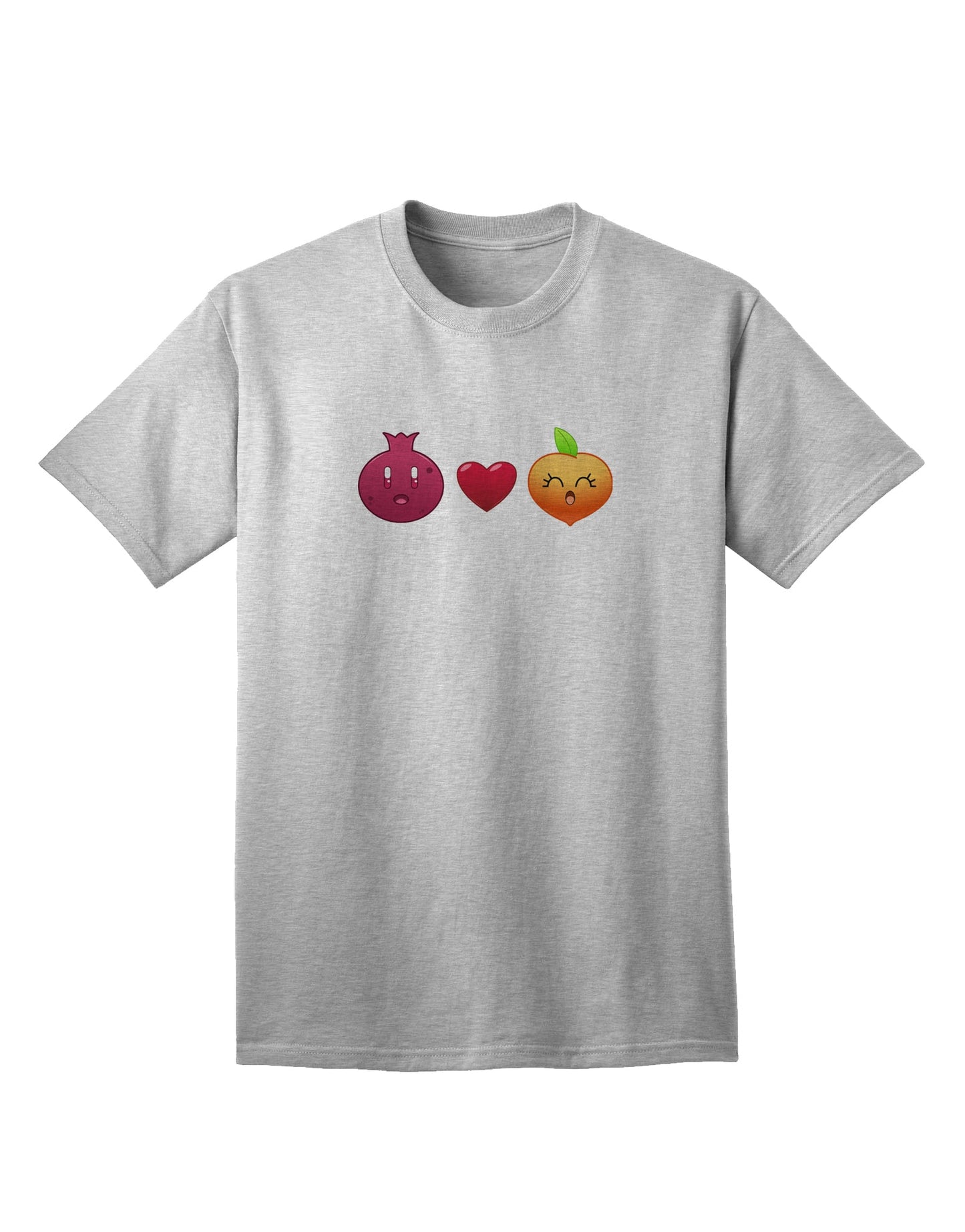 Pomegranate Heart Peach T-Shirt for Adults-Mens T-shirts-TooLoud-AshGray-Small-Davson Sales