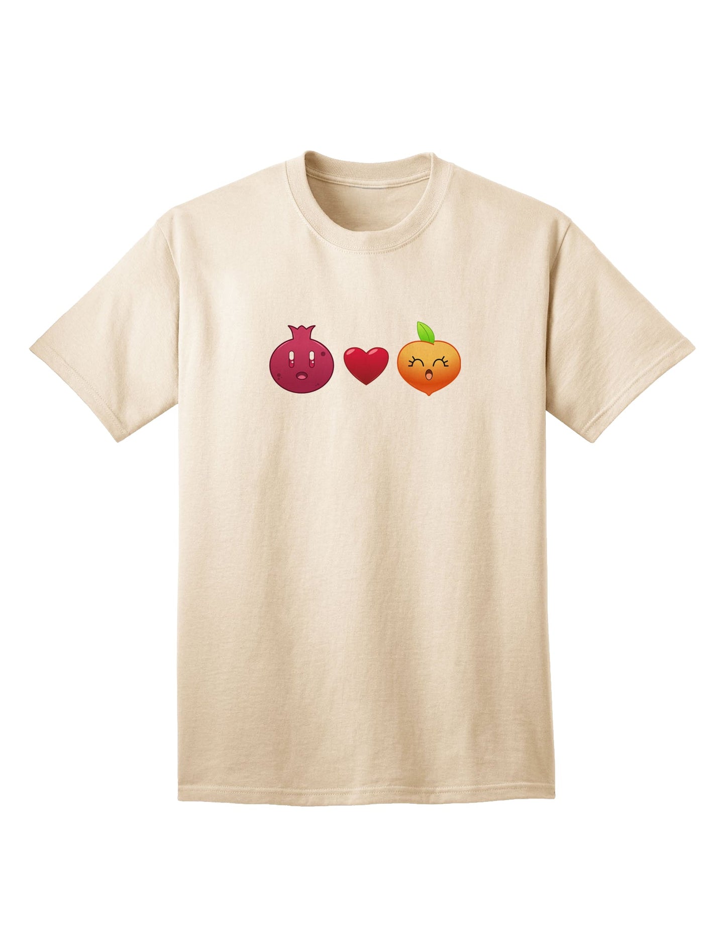 Pomegranate Heart Peach T-Shirt for Adults-Mens T-shirts-TooLoud-Natural-Small-Davson Sales