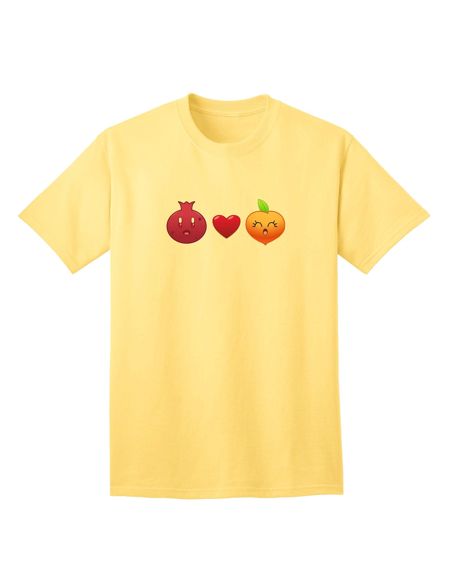 Pomegranate Heart Peach T-Shirt for Adults-Mens T-shirts-TooLoud-Yellow-Small-Davson Sales