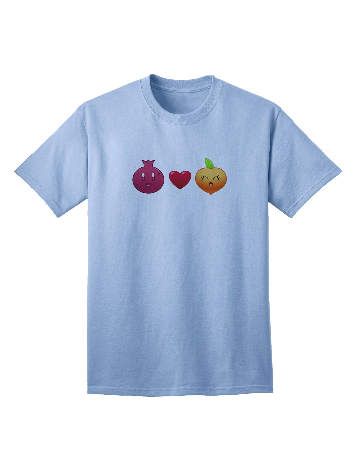 Pomegranate Heart Peach T-Shirt for Adults-Mens T-shirts-TooLoud-Light-Blue-Small-Davson Sales