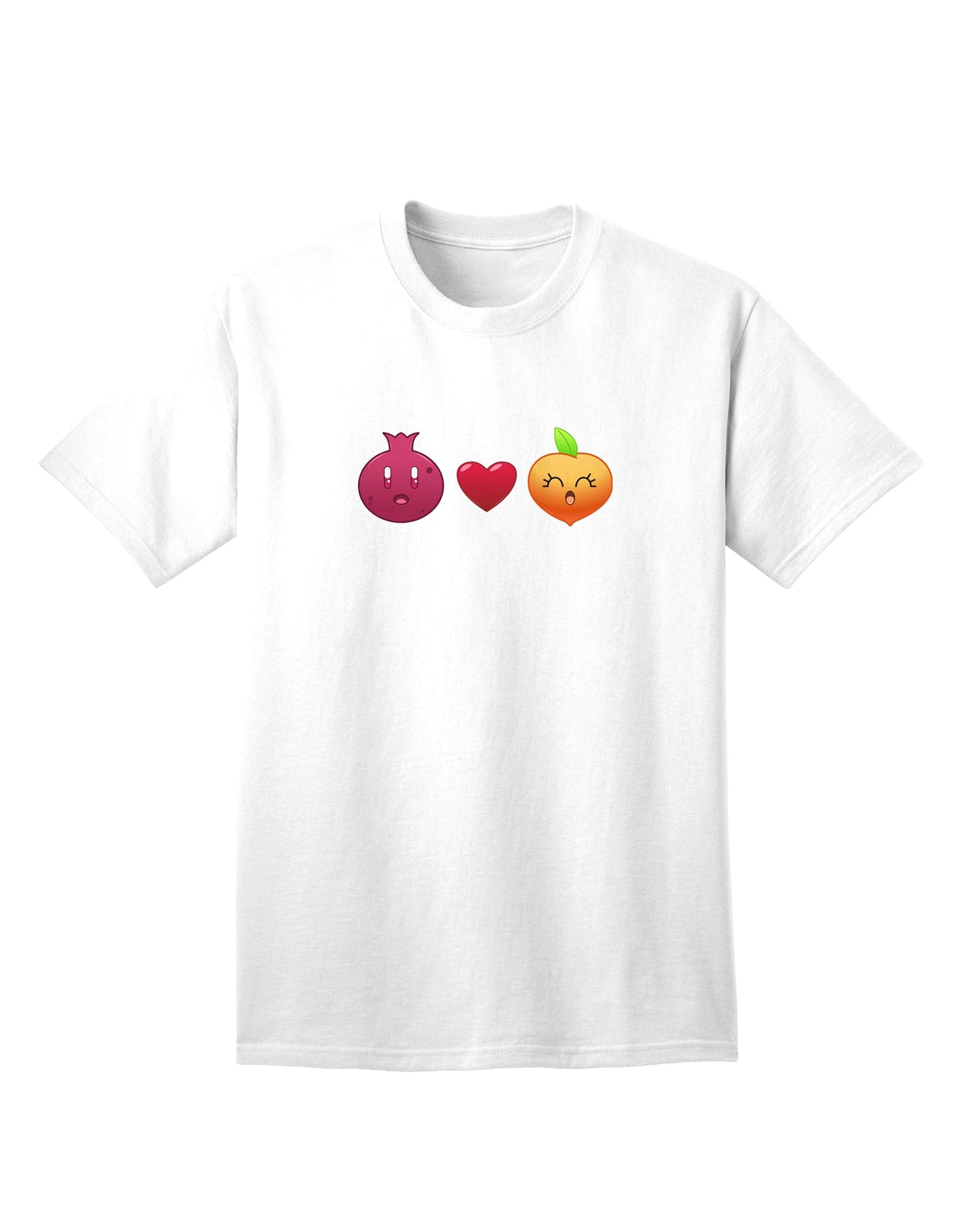 Pomegranate Heart Peach T-Shirt for Adults-Mens T-shirts-TooLoud-White-Small-Davson Sales