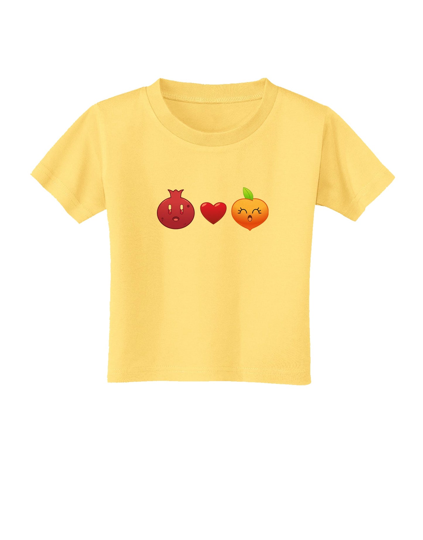 Pomegranate Heart Peach Toddler T-Shirt-Toddler T-Shirt-TooLoud-Daffodil-Yellow-2T-Davson Sales
