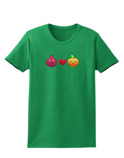 Pomegranate Heart Peach Womens Dark T-Shirt-TooLoud-Kelly-Green-X-Small-Davson Sales