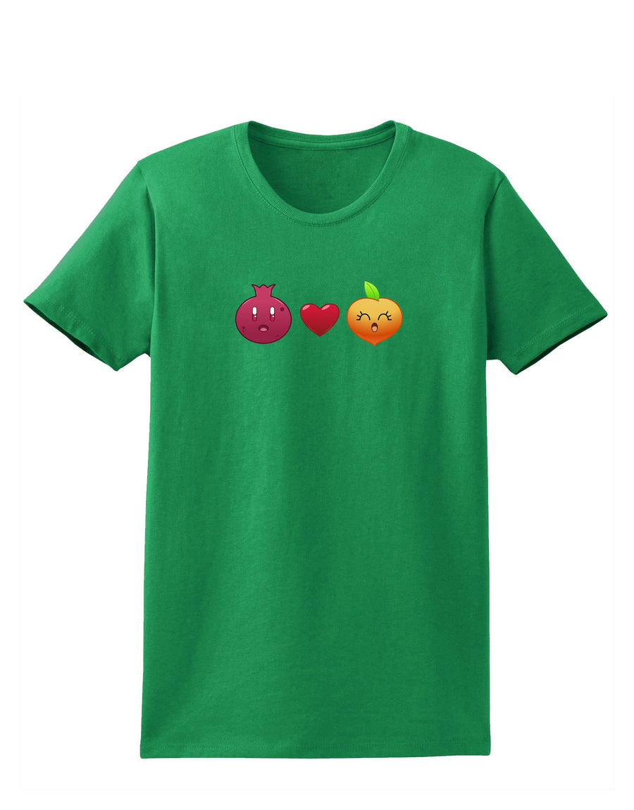 Pomegranate Heart Peach Womens Dark T-Shirt-TooLoud-Black-X-Small-Davson Sales