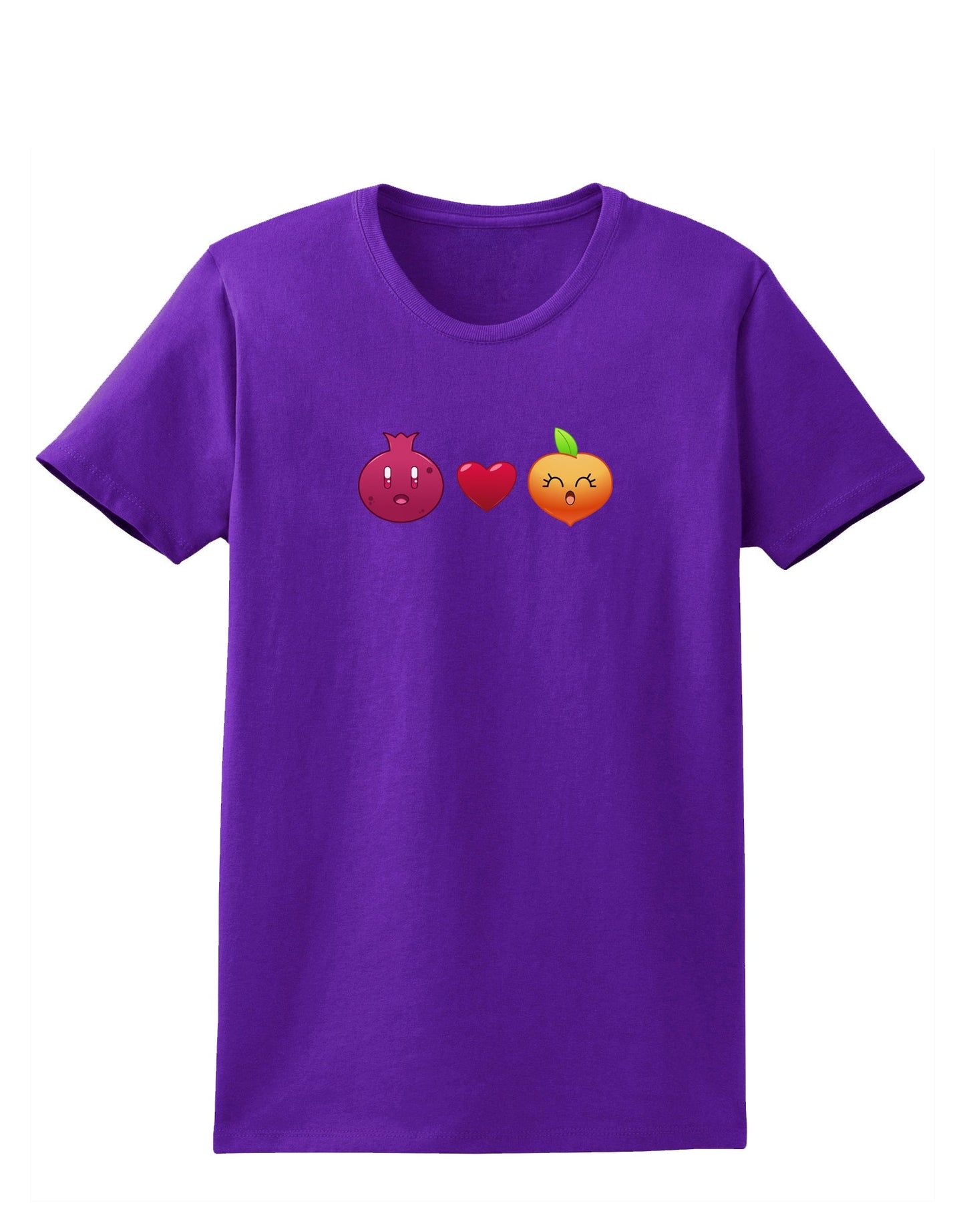 Pomegranate Heart Peach Womens Dark T-Shirt-TooLoud-Purple-X-Small-Davson Sales